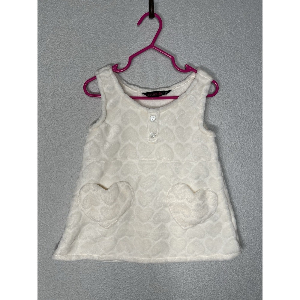 Baby girl Delia's Fuzzy Super Soft Heart Textured Dress Size 2T